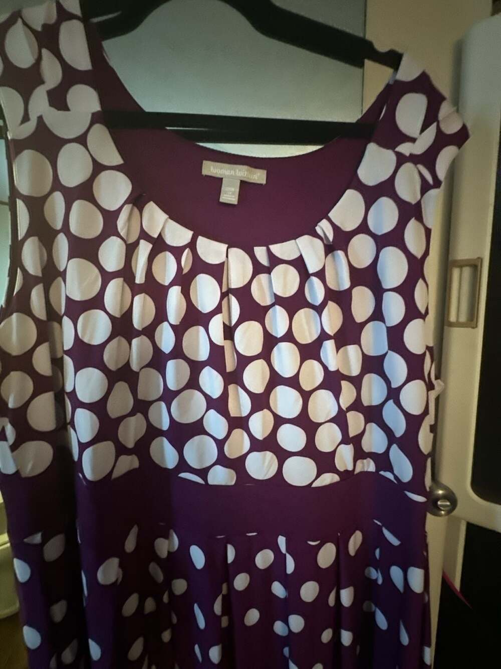 Woman Within Plus Size 3X Purple Polka Dot Maxi Dress - Picture 4 of 6